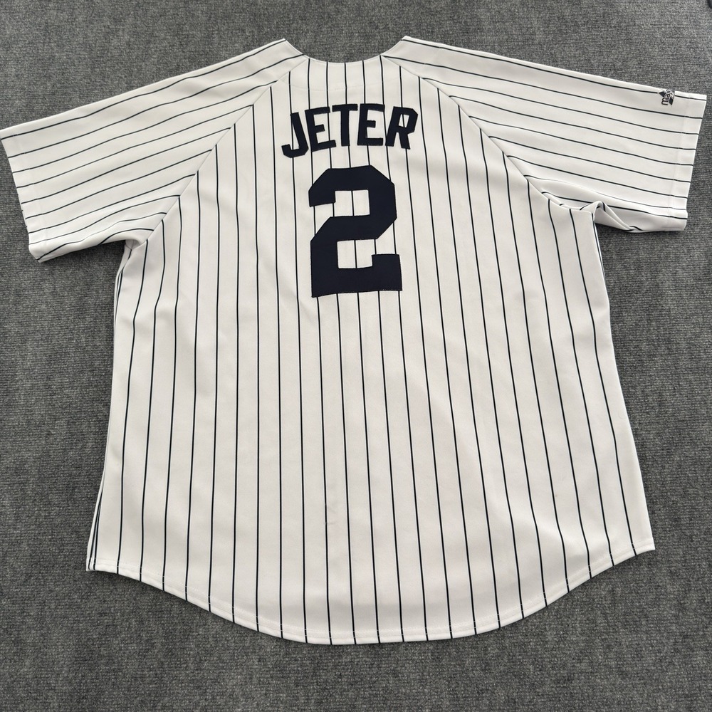 New York Yankees Jersey 2XL Derek Jeter Men's Pinstripe Home Majestic